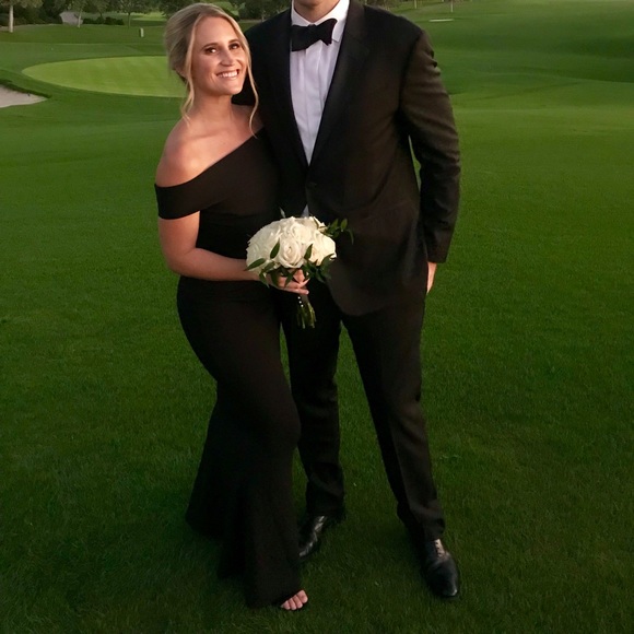 Katie May BLACK LEGACY Off Shoulder TRUMPET GOWN - Picture 3 of 3